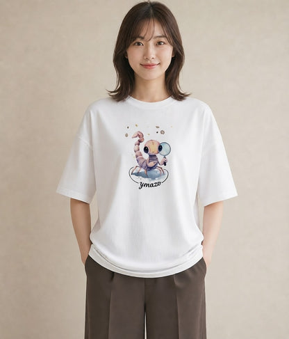 グラフィックTシャツ レディース ヤドカリ 海の生き物 海 イラスト 普段使い デート 帰省 白T YMAZO
