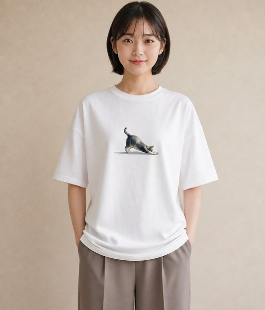 デザインTシャツ レディース 猫の手 猫 ねこ イラスト ポップ 女性 旅行用 白T YMAZO