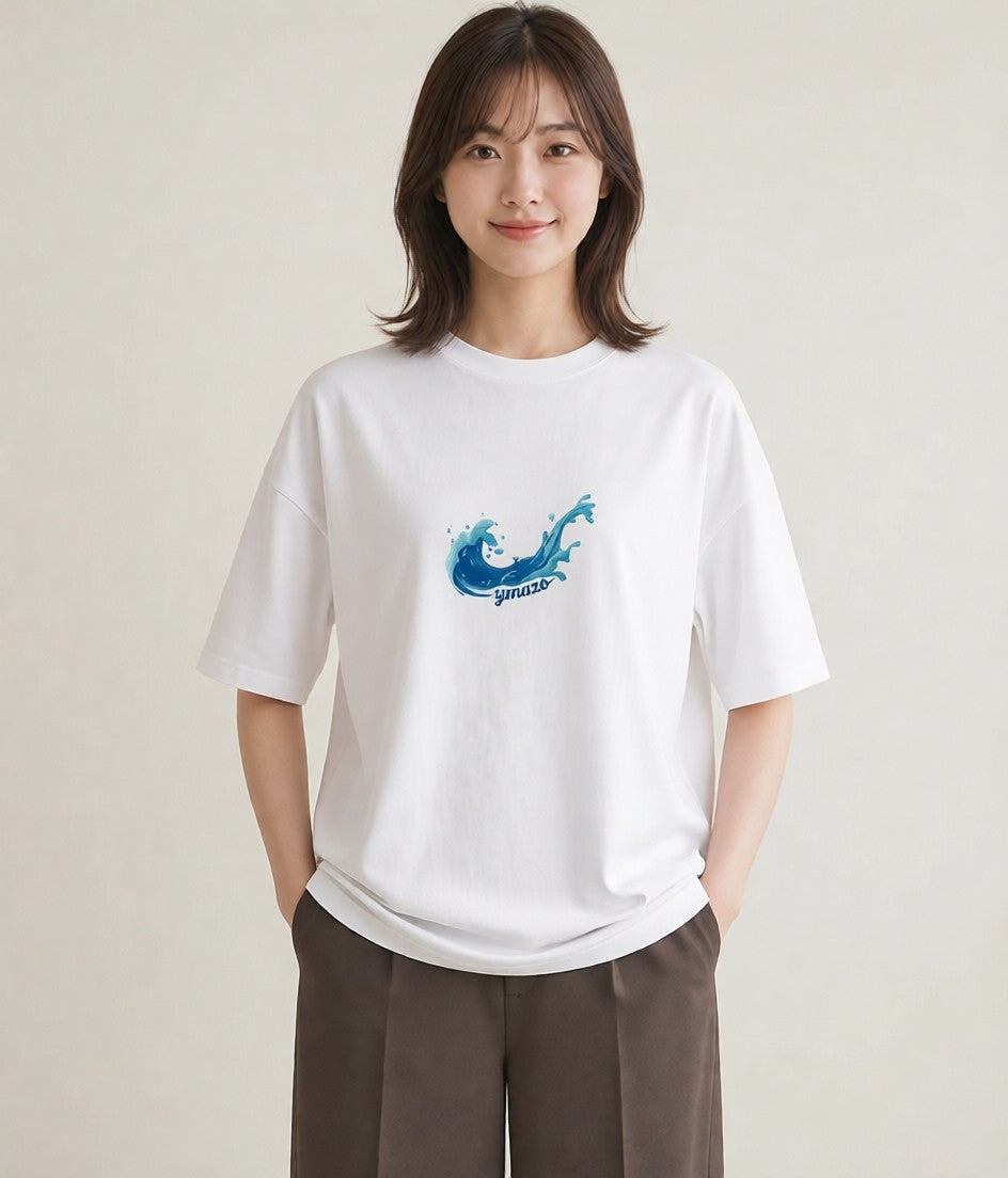 Tシャツ レディース 海 星空 宇宙 イラスト きれいめ 旅行 母娘コーデ 白T YMAZO