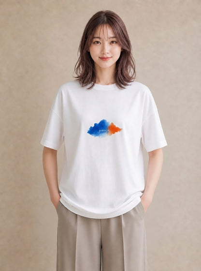プリントTシャツ レディース 空 星空 宇宙 イラスト 水彩風 部屋着 女性向けギフト 白T YMAZO