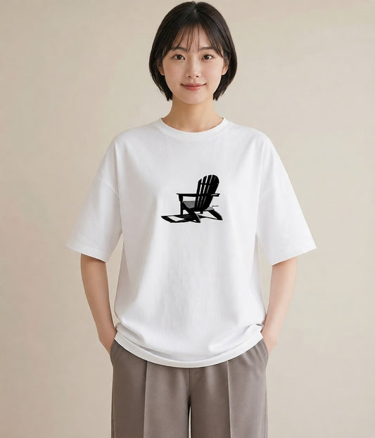 Tシャツ レディース 窓辺の椅子 窓辺 椅子 ナチュラル アンティーク イラスト こなれ感 お揃い 親子 白T YMAZO