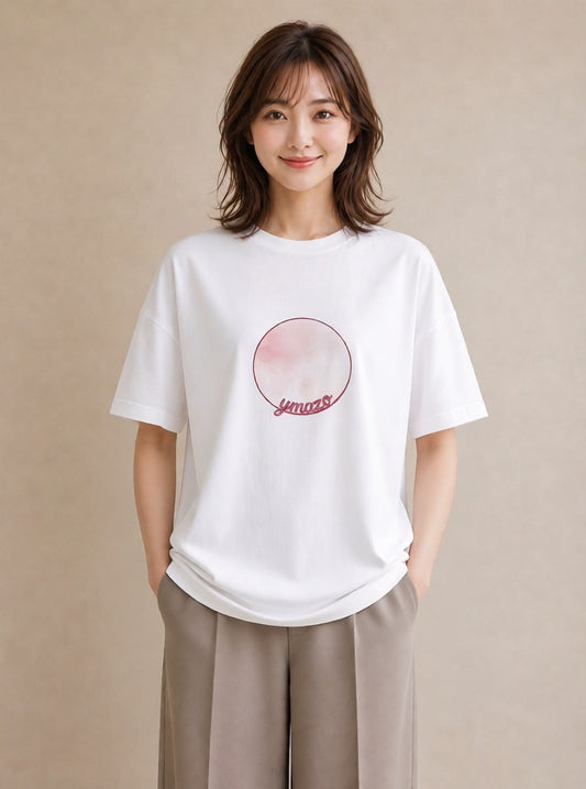 グラフィックTシャツ レディース 紙風船 和紙 ナチュラル アンティーク イラスト 綿100 デート 白T