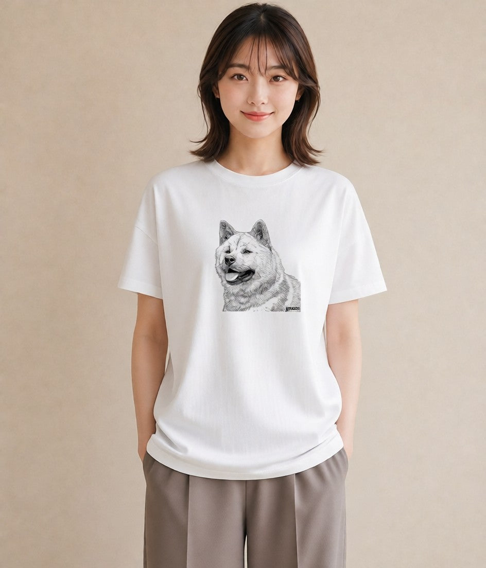 Tシャツ レディース 柴犬 しばいぬ 犬 いぬ イラスト 女性向けギフト 散歩 白T YMAZO