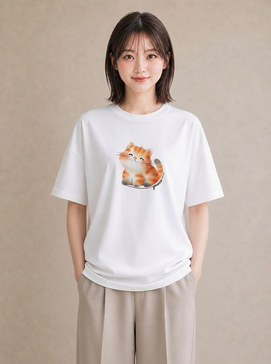 グラフィックTシャツ レディース アメリカンショートヘア 猫 ねこ イラスト 送別ギフト 通勤 白T YMAZO