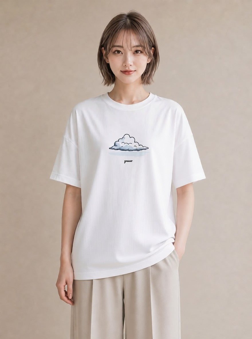 半袖Tシャツ レディース 雨上がりの小道 雨上がり 小道 ナチュラル アンティーク イラスト ポップ 姉妹 送別ギフト 白T YMAZO