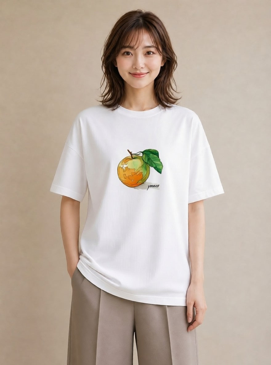 プリントTシャツ レディース もも 食べ物 フード イラスト シック 春コーデ 姉妹 白T YMAZO