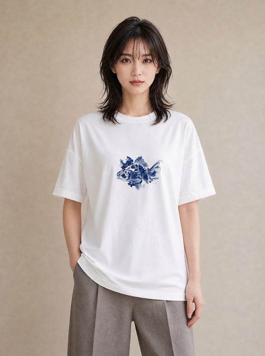 Tシャツ レディース ベタ ペット 動物 イラスト 上品 女子会 お揃い 白T YMAZO
