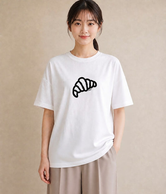 Tシャツ レディース パン ベーカリー レトロ イラスト ラフ 社会人 女性 白T YMAZO