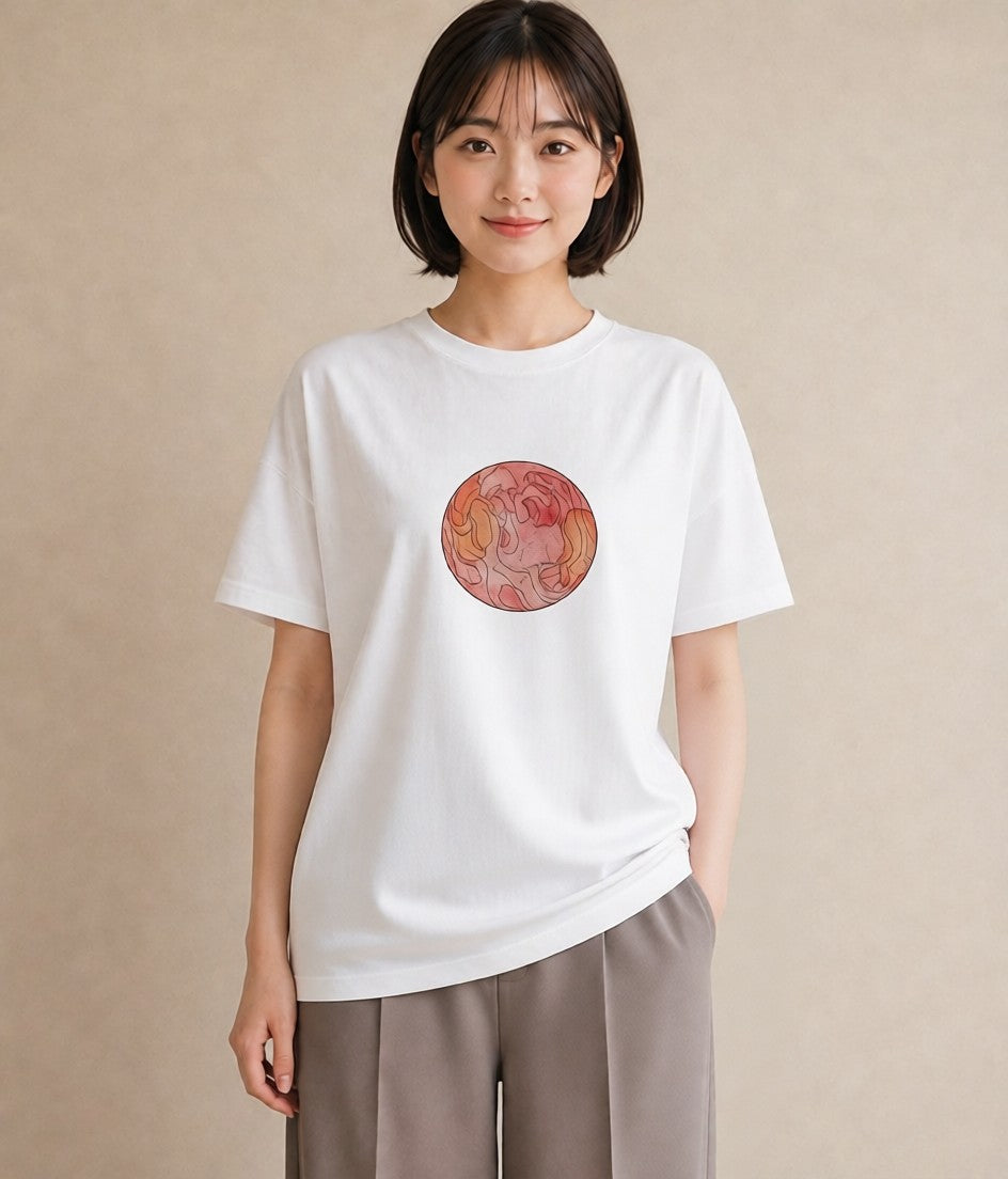デザインTシャツ レディース 牡羊座 星空 宇宙 イラスト 可愛い ルームウェア ギフト 白T YMAZO
