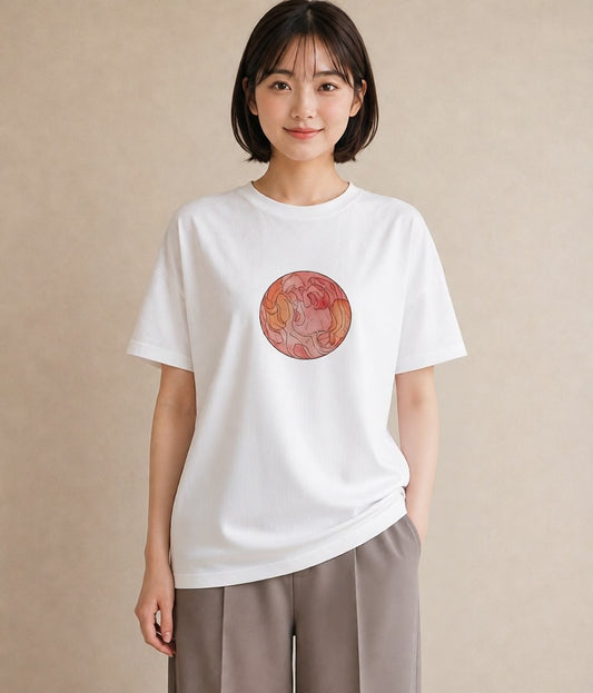 デザインTシャツ レディース 牡羊座 星空 宇宙 イラスト 可愛い ルームウェア ギフト 白T YMAZO