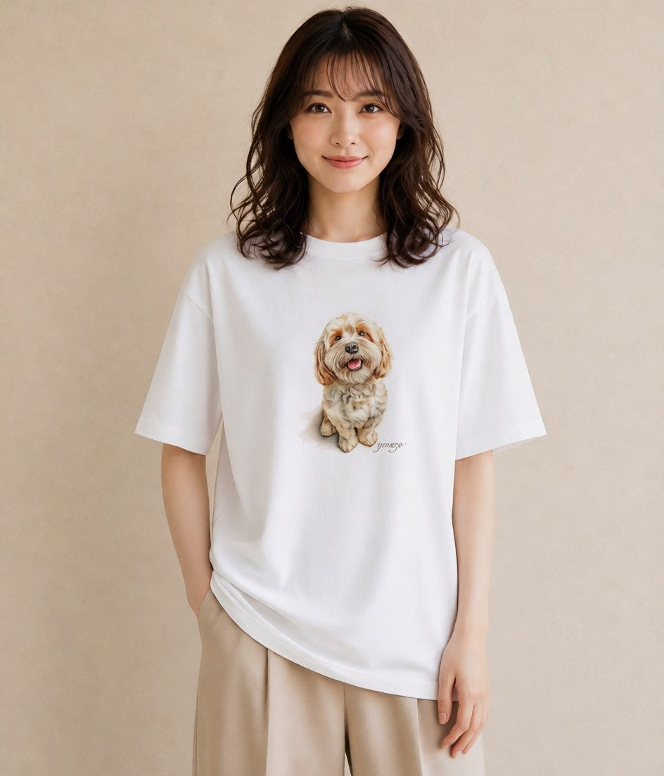 デザインTシャツ レディース 愛犬 犬 いぬ イラスト ポップ ギフト 母の日 白T YMAZO