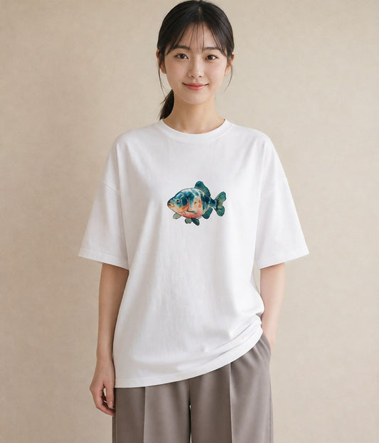 プリントTシャツ レディース 熱帯魚 ペット 動物 イラスト きれいめカジュアル 春コーデ 姉妹 白T YMAZO
