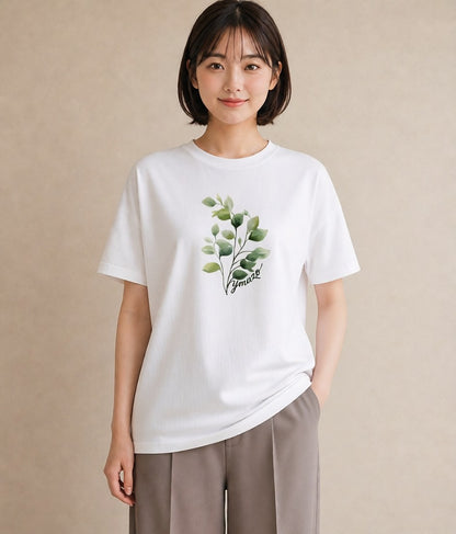 Tシャツ レディース 観葉植物 植物 ボタニカル イラスト モード ビーチ デイリーウェア 白T YMAZO