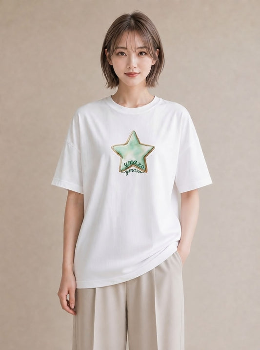 半袖Tシャツ レディース マカロン 食べ物 フード イラスト こなれ感 春服 ミセス 白T YMAZO