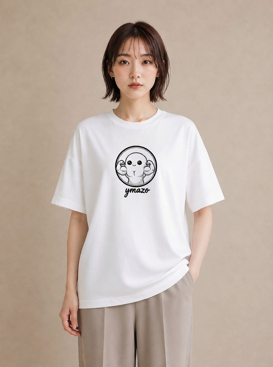 グラフィックTシャツ レディース パールピアス アクセサリー ナチュラル アンティーク イラスト ヴィンテージ風 カフェ服 クリスマス 白T YMAZO
