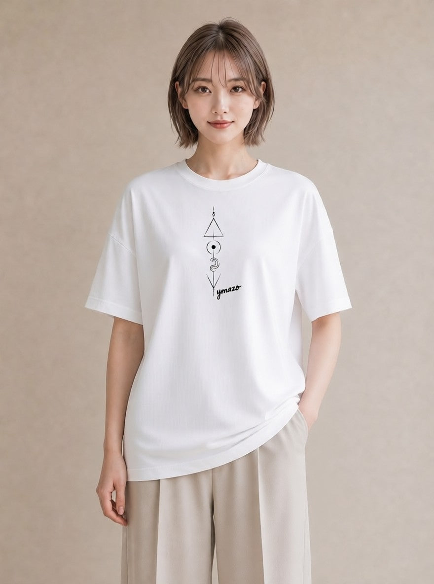 半袖Tシャツ レディース パールピアス アクセサリー ナチュラル アンティーク イラスト ポップ 秋コーデ おしゃれギフト 白T YMAZO
