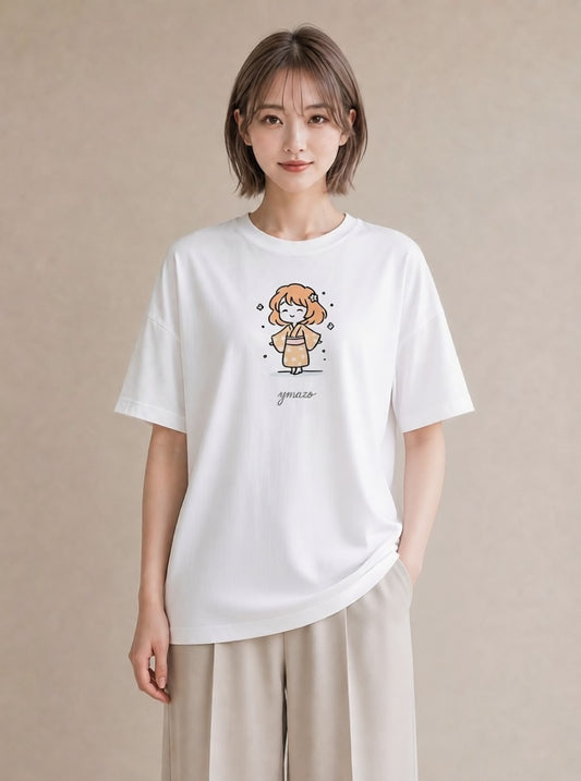 デザインTシャツ レディース 風鈴 ガラス 夏 ナチュラル アンティーク イラスト お洒落 デート 帰省 白T YMAZO