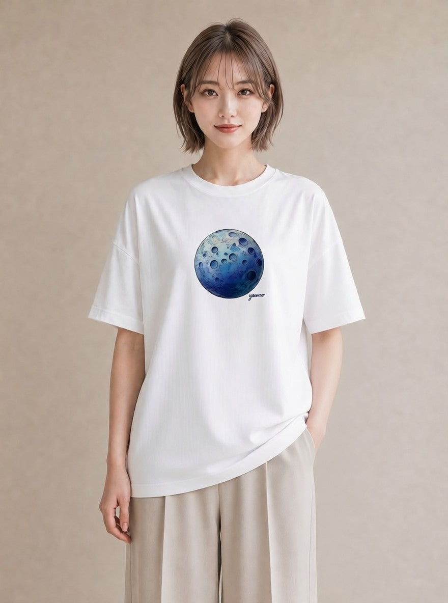 プリントTシャツ レディース 惑星 星空 宇宙 イラスト きれいめ 母娘コーデ 自分用 白T YMAZO