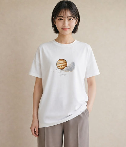 デザインTシャツ レディース 惑星 星空 宇宙 イラスト ガーリー 母娘コーデ 自分用 白T YMAZO