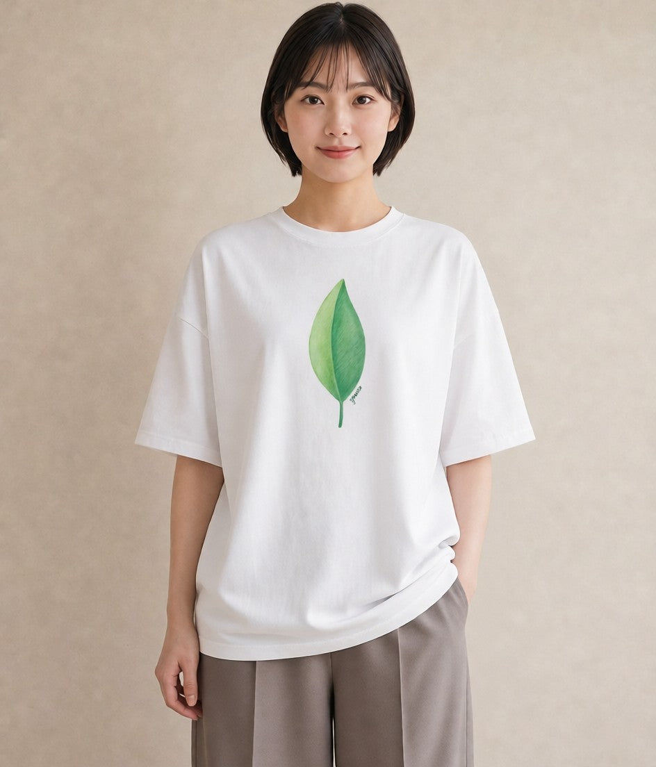 Tシャツ レディース ユーカリ 植物 ボタニカル イラスト ゆるかわ 夏コーデ 通学 白T YMAZO