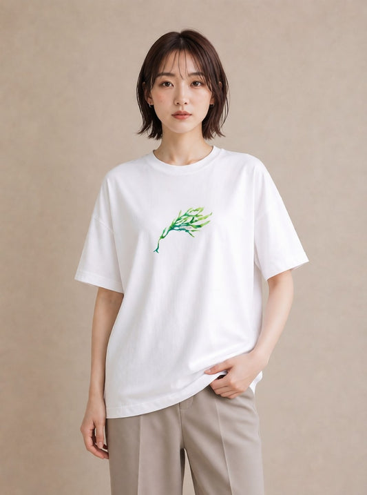 プリントTシャツ レディース ユーカリ 植物 ボタニカル イラスト 誕生日プレゼント 綿100 白T YMAZO