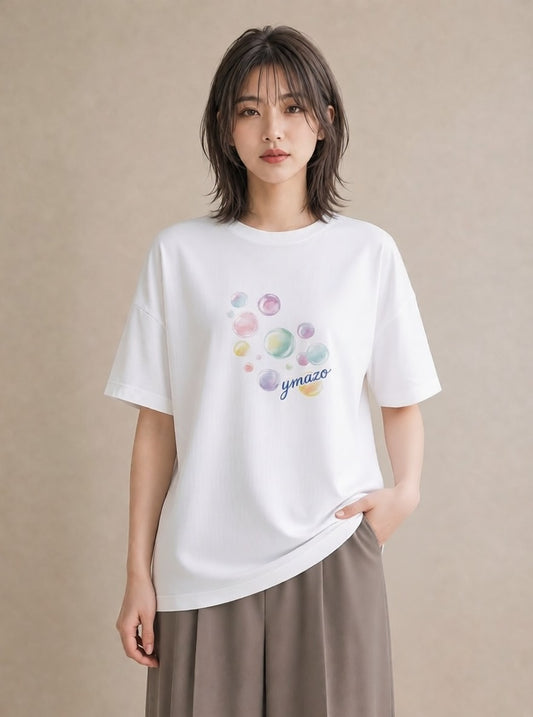 デザインTシャツ レディース わたあめ 食べ物 フード イラスト ボタニカル カフェ服 クリスマス 白T YMAZO