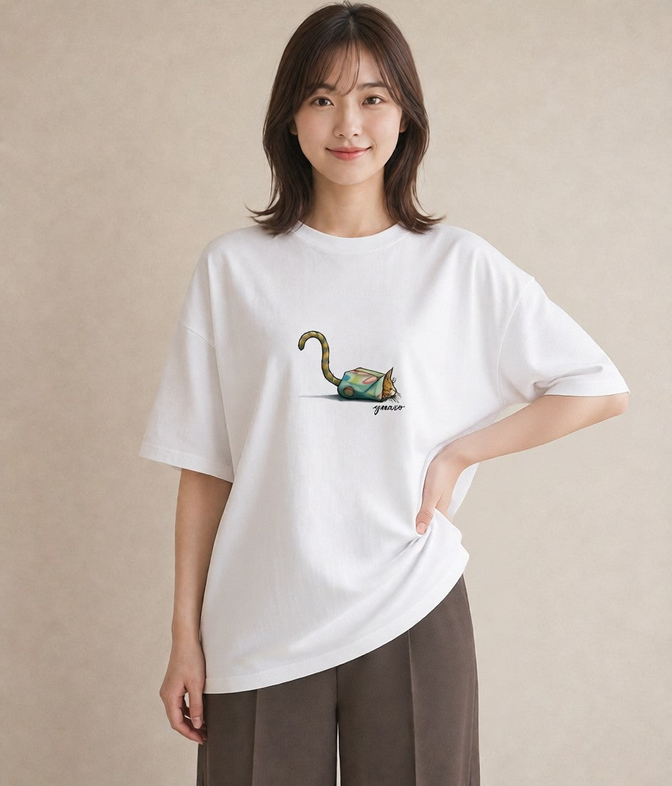 半袖Tシャツ レディース 猫好き 猫 ねこ イラスト レトロ ミセス 春コーデ 白T YMAZO