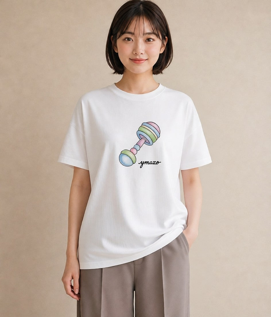 デザインTシャツ レディース 風鈴 ガラス 夏 ナチュラル アンティーク イラスト 通勤 在宅 白T YMAZO
