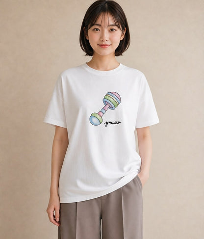 デザインTシャツ レディース 風鈴 ガラス 夏 ナチュラル アンティーク イラスト 通勤 在宅 白T YMAZO