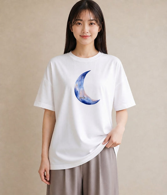 半袖Tシャツ レディース 山羊座 星空 宇宙 イラスト ナチュラル 20代 カジュアルコーデ 白T YMAZO