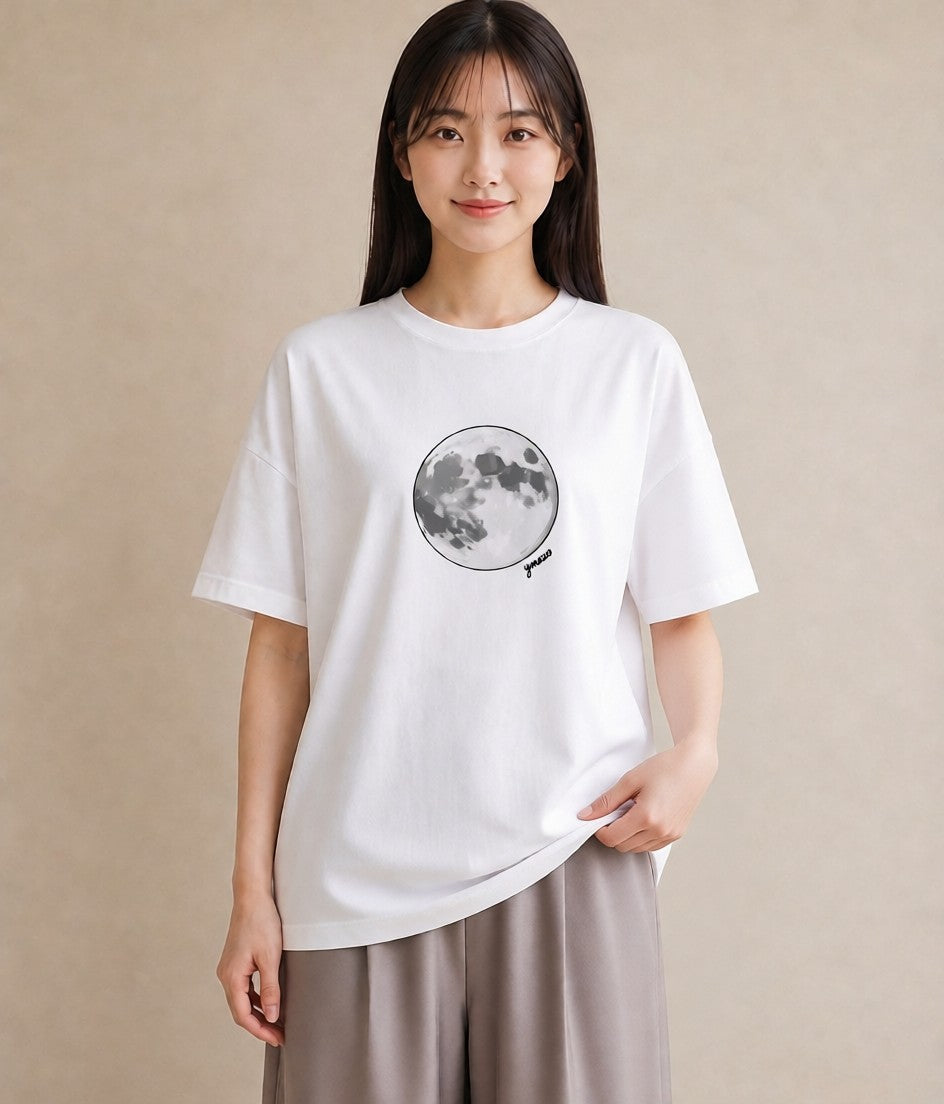 グラフィックTシャツ レディース 青の水彩 風景 ブルー ナチュラル アンティーク イラスト ミニマル ホワイトデー 春服 白T YMAZO