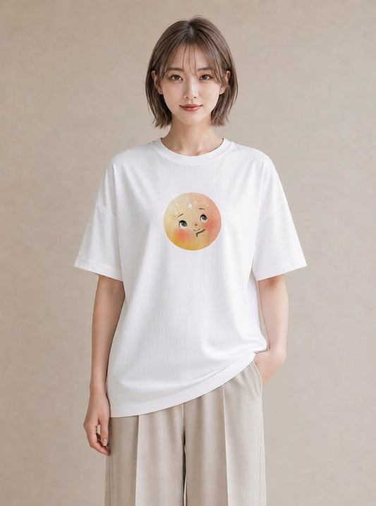 プリントTシャツ レディース 太陽 星空 宇宙 イラスト モード レイヤード 友達ギフト 白T YMAZO