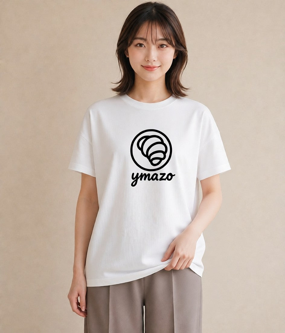 半袖Tシャツ レディース カフェ カフェロゴ ロゴ イラスト ミニマル ルームウェア ギフト 白T YMAZO