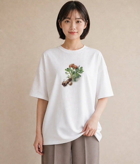 Tシャツ レディース 多肉植物 植物 ボタニカル イラスト カフェ服 クリスマス 白T YMAZO