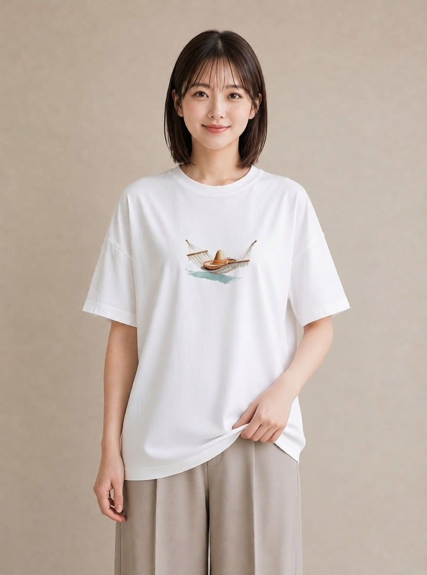 プリントTシャツ レディース 洗濯物 風 ナチュラル アンティーク イラスト ユニーク 母娘コーデ 自分用 白T YMAZO
