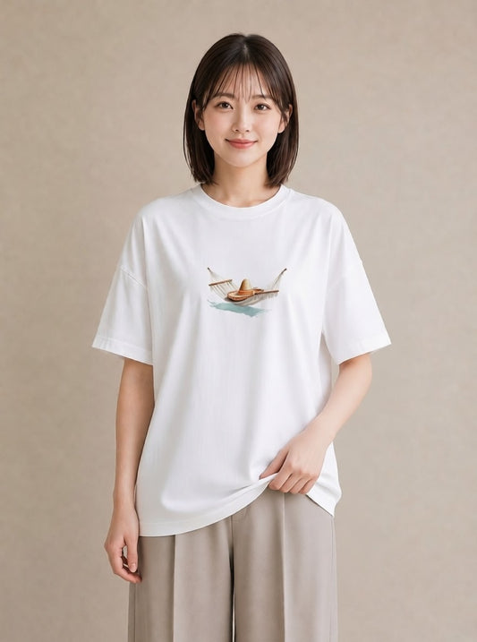 プリントTシャツ レディース 洗濯物 風 ナチュラル アンティーク イラスト ユニーク 母娘コーデ 自分用 白T YMAZO