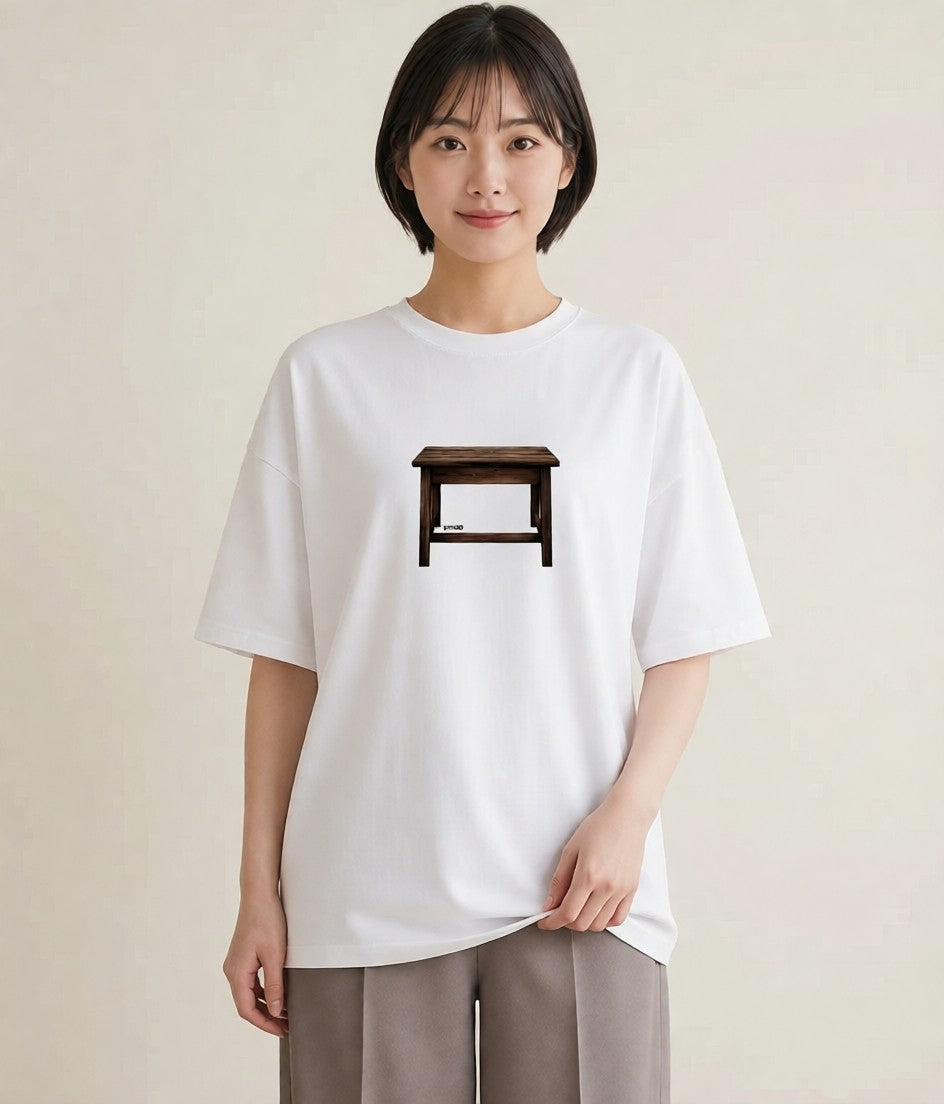 プリントTシャツ レディース 桟橋 水辺 波止場 ナチュラル アンティーク イラスト ガーリー 買い物 夏コーデ 白T YMAZO