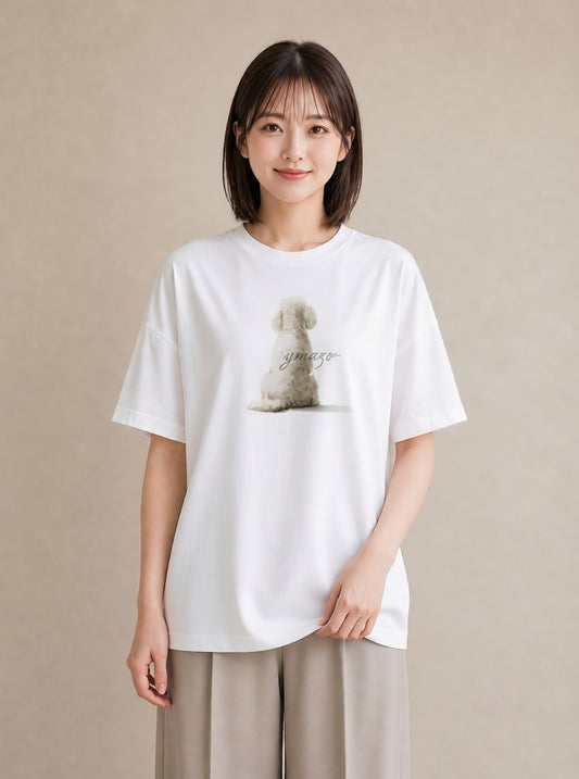 プリントTシャツ レディース 老犬 犬 いぬ イラスト 友達ギフト 部屋着 白T
