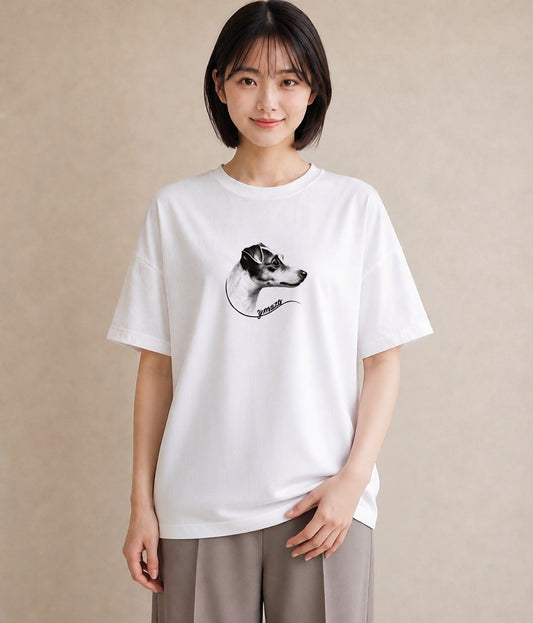 プリントTシャツ レディース ジャックラッセルテリア 犬 いぬ イラスト カジュアル 秋コーデ おしゃれギフト 白T