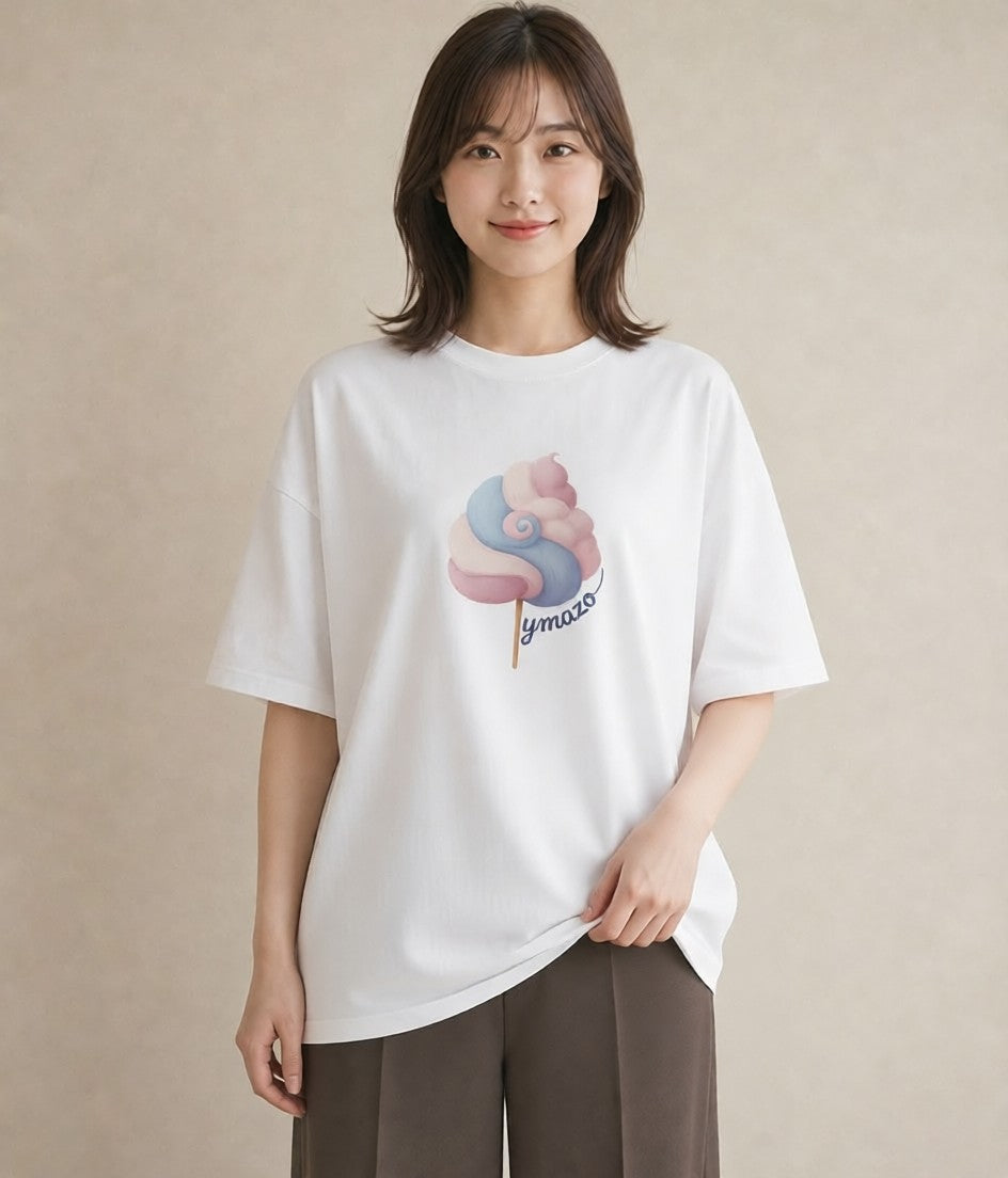 デザインTシャツ レディース キャンディ 食べ物 フード イラスト 可愛い 20代 カジュアルコーデ 白T YMAZO