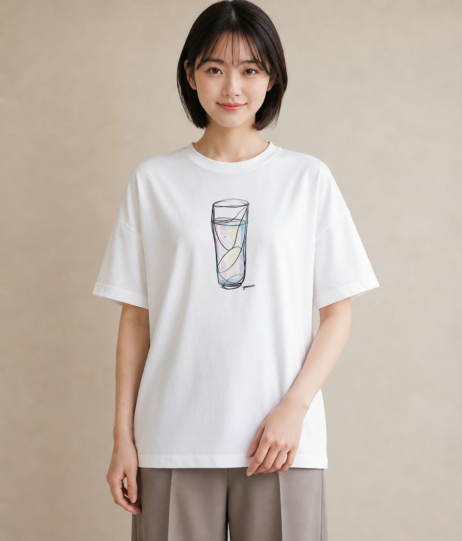 Tシャツ レディース コーヒー カフェ 珈琲 イラスト モード デート 帰省 白T YMAZO