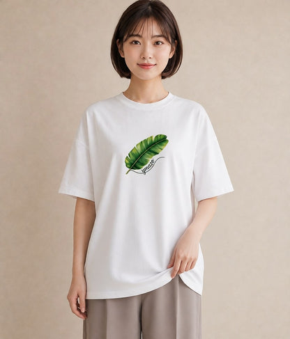グラフィックTシャツ レディース モンステラ 植物 ボタニカル イラスト ゆるコーデ 旅行 母娘コーデ 白T YMAZO