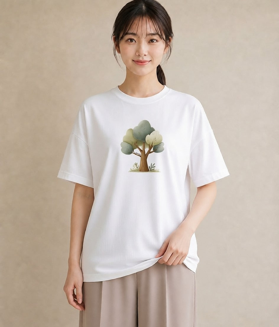 デザインTシャツ レディース 盆栽 植物 ボタニカル イラスト 普段使い 女性向けギフト 散歩 白T YMAZO