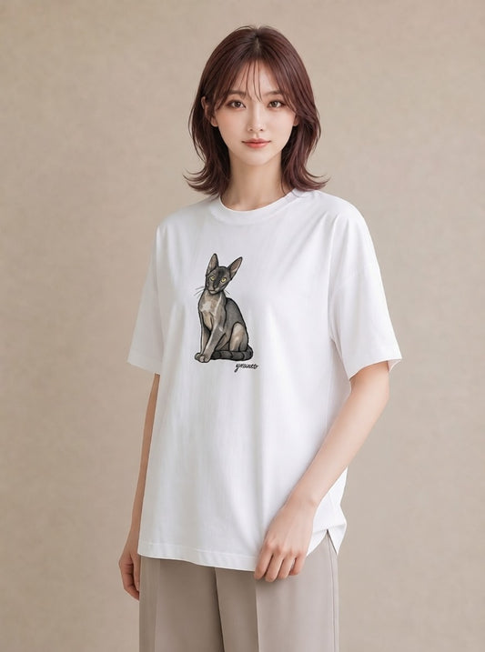 Tシャツ レディース 靴下猫 猫 ねこ イラスト 普段使い 旅行 母娘コーデ 白T YMAZO