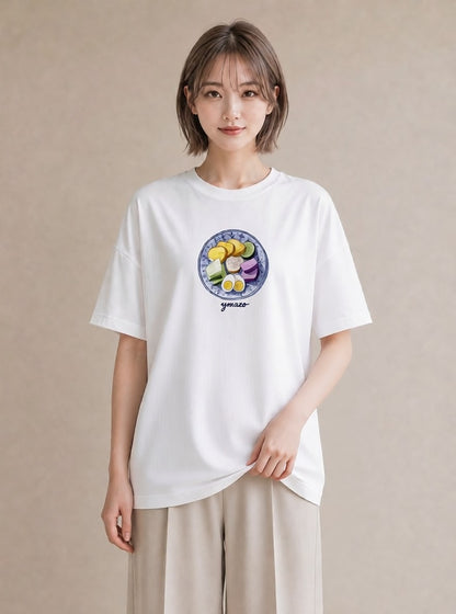 グラフィックTシャツ レディース たい焼き 食べ物 フード イラスト モード 春服 ミセス 白T YMAZO