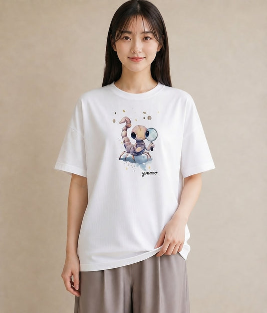 Tシャツ レディース 蠍座 星空 宇宙 イラスト お洒落 週末コーデ 敬老の日 白T YMAZO