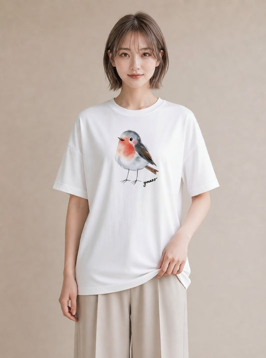 Tシャツ レディース 桜文鳥 ペット 動物 イラスト 韓国風 部屋着 女性向けギフト 白T YMAZO