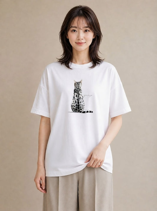 半袖Tシャツ レディース ラグドール 猫 ねこ イラスト カフェコーデ ホワイトデー 春服 白T YMAZO