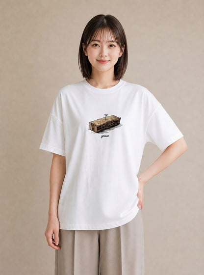 半袖Tシャツ レディース 桟橋 水辺 波止場 ナチュラル アンティーク イラスト 個性的 レイヤード 友達ギフト 白T YMAZO