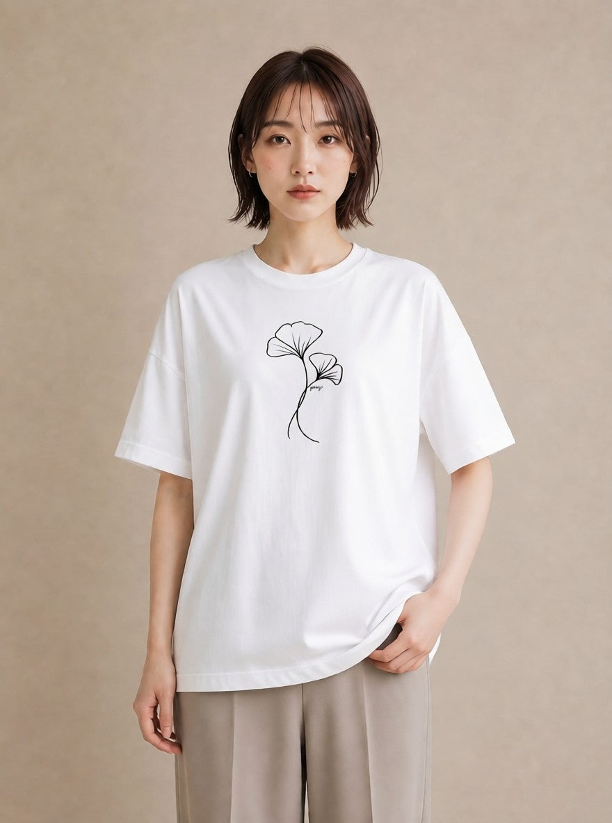 プリントTシャツ レディース 観葉植物 ボタニカル 植物 イラスト ポップ 20代 カジュアルコーデ 白T YMAZO